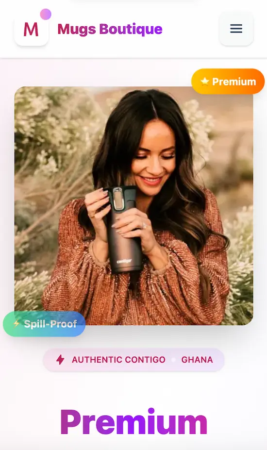 Mugs Boutique project screenshot